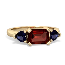 Garnet Three Stone 14K Yellow Gold ring R5235