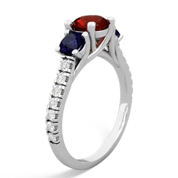 Garnet Pave Trellis 14K White Gold ring R5500