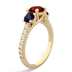 Garnet Pave Trellis 14K Yellow Gold ring R5500