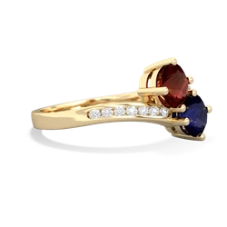 Garnet Channel Set Two Stone 14K Yellow Gold ring R5303