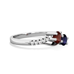 Garnet Infinity Pave Two Stone 14K White Gold ring R5285