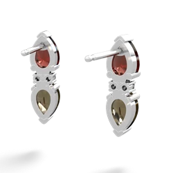 Garnet Bowtie Drop 14K White Gold earrings E0865