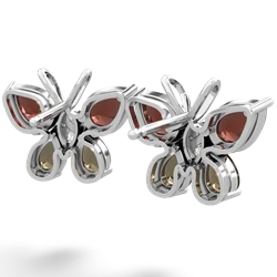 Garnet Butterfly 14K White Gold earrings E2215