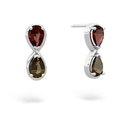 Garnet Infinity 14K White Gold earrings E5050