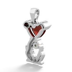 Garnet Puppy Love 14K White Gold pendant P5800