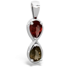 Garnet Infinity 14K White Gold pendant P5050