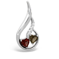 Garnet Keepsake Curves 14K White Gold pendant P5450