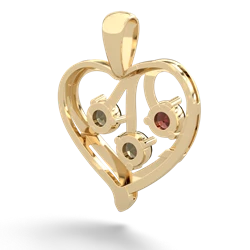 Garnet Glowing Heart 14K Yellow Gold pendant P2233