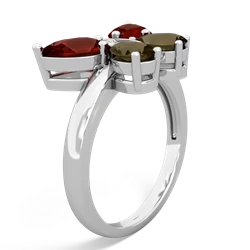 Garnet Butterfly 14K White Gold ring R2215