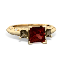 Garnet Eternal Embrace Engagement 14K Yellow Gold ring C2001