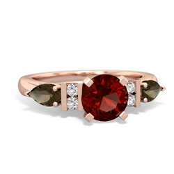 Garnet 6Mm Round Eternal Embrace Engagement 14K Rose Gold ring R2005