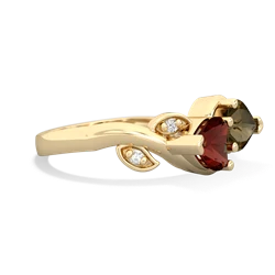 Garnet Floral Elegance 14K Yellow Gold ring R5790