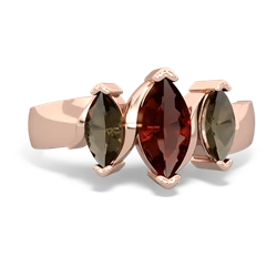 Garnet Three Peeks 14K Rose Gold ring R2433