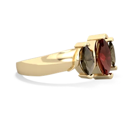 Garnet Three Peeks 14K Yellow Gold ring R2433