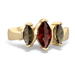 Garnet Three Peeks 14K Yellow Gold ring R2433