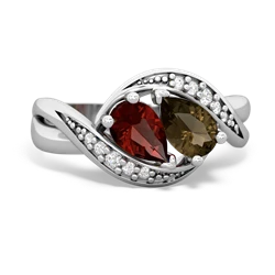 Garnet Summer Winds 14K White Gold ring R5342