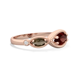 Garnet Milgrain Marquise 14K Rose Gold ring R5700