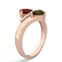 Garnet Heart To Heart 14K Rose Gold ring R2064