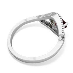 Garnet Mother And Child 14K White Gold ring R3010