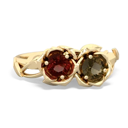 Garnet Rose Garden 14K Yellow Gold ring R5510