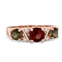 Garnet Hugs And Kisses 14K Rose Gold ring R5016