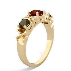 Garnet Hugs And Kisses 14K Yellow Gold ring R5016