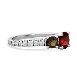 Garnet Pave Trellis 14K White Gold ring R5500