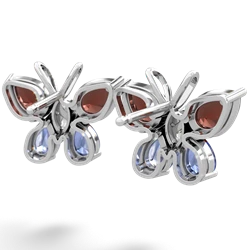 Garnet Butterfly 14K White Gold earrings E2215