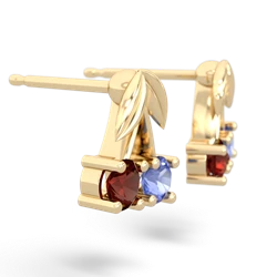 Garnet Sweet Cherries 14K Yellow Gold earrings E7001