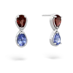 Garnet Infinity 14K White Gold earrings E5050