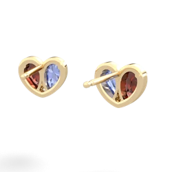 Garnet 'Our Heart' 14K Yellow Gold earrings E5072