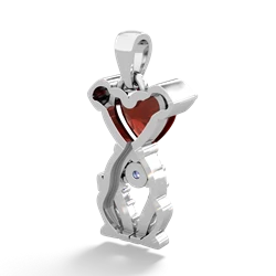 Garnet Puppy Love 14K White Gold pendant P5800