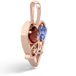 Garnet Celtic Trinity Heart 14K Rose Gold pendant P5331