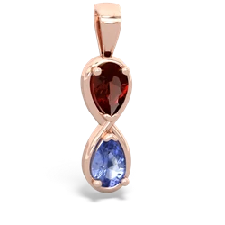 Garnet Infinity 14K Rose Gold pendant P5050