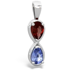 Garnet Infinity 14K White Gold pendant P5050