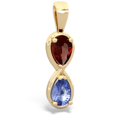 Garnet Infinity 14K Yellow Gold pendant P5050