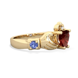 Garnet Claddagh Keepsake 14K Yellow Gold ring R5245