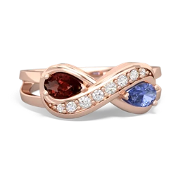 Garnet Diamond Infinity 14K Rose Gold ring R5390