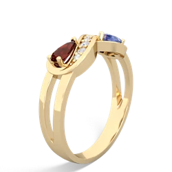 Garnet Diamond Infinity 14K Yellow Gold ring R5390