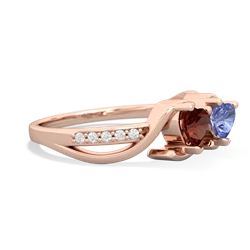 Garnet Side By Side 14K Rose Gold ring R3090