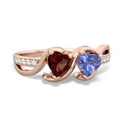 Garnet Side By Side 14K Rose Gold ring R3090