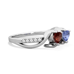 Garnet Side By Side 14K White Gold ring R3090