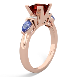 Garnet 6Mm Princess Eternal Embrace Engagement 14K Rose Gold ring C2002