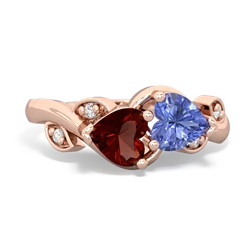 Garnet Floral Elegance 14K Rose Gold ring R5790