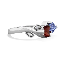 Garnet Floral Elegance 14K White Gold ring R5790