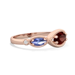 Garnet Milgrain Marquise 14K Rose Gold ring R5700