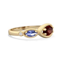 Garnet Milgrain Marquise 14K Yellow Gold ring R5700