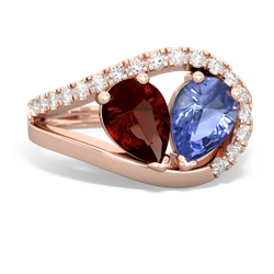 Garnet Nestled Heart Keepsake 14K Rose Gold ring R5650