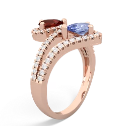 Garnet Diamond Dazzler 14K Rose Gold ring R3000