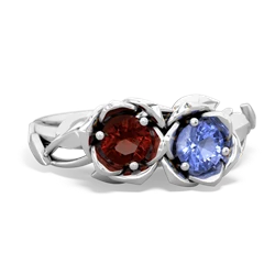 Garnet Rose Garden 14K White Gold ring R5510